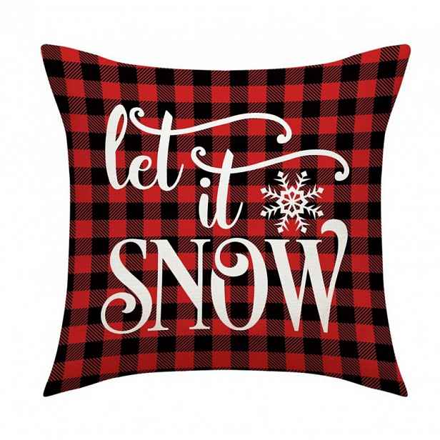 Vánoční povlak na polštář LET IT SNOW 45x45 cm, červený
