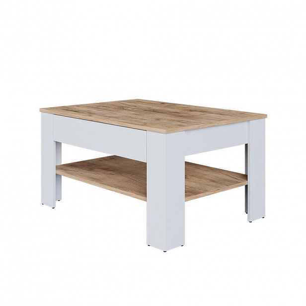 Vicco KONFERENČNÍ STOLEK Milan Bílý/zlatý dub 92.2 x 65 cm