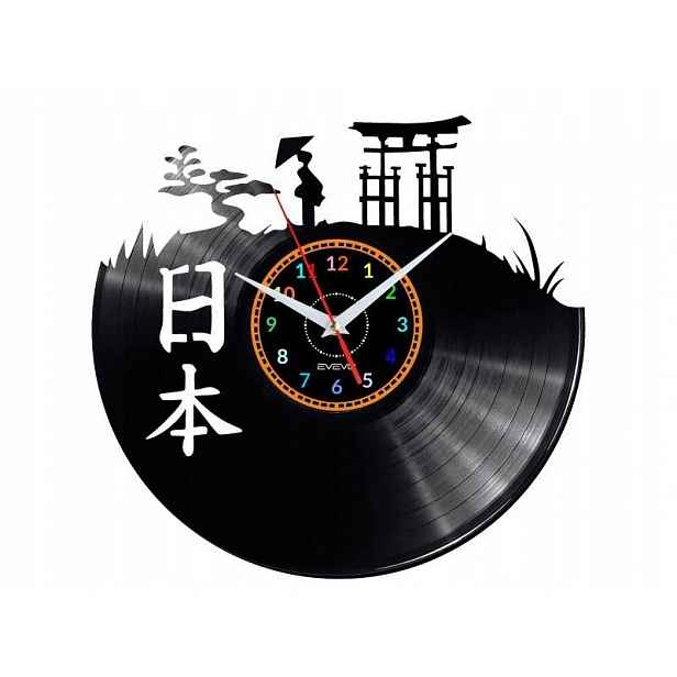 Japonsko Dárek Originální dekorace do domu Hodiny z vinylové desky
