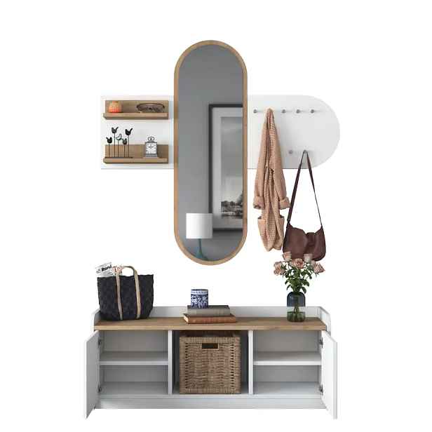 Casarredo Předsíňová stěna RIVOLI - bílá/ořech