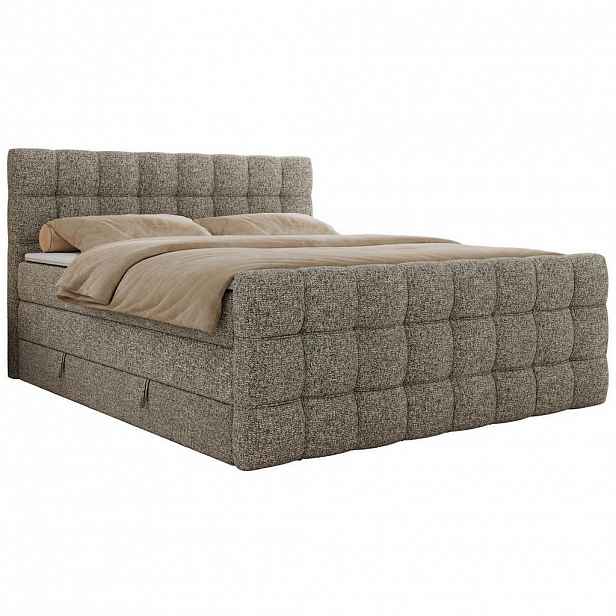 MKS POSTEL BOXSPRING ALTIVO KING DUO 140/200 - Šedá Strukturovaná látka - Topper Visco - H3