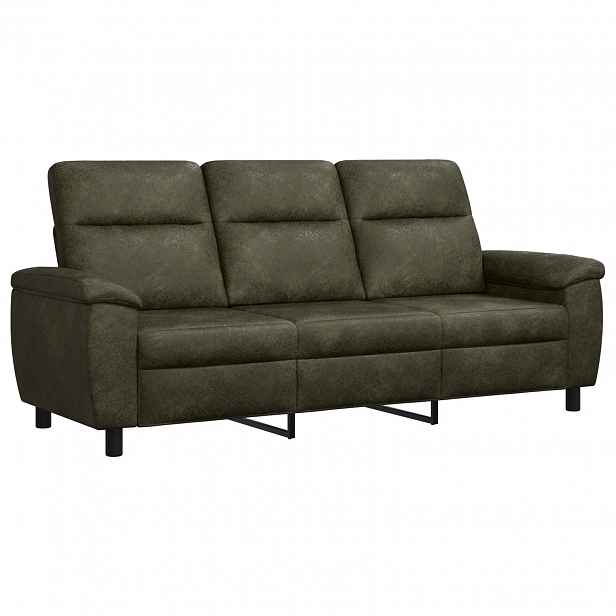 vidaXL Pohovka Armádně zelená 214 x 90 x 95 cm Umělá semišová kůže