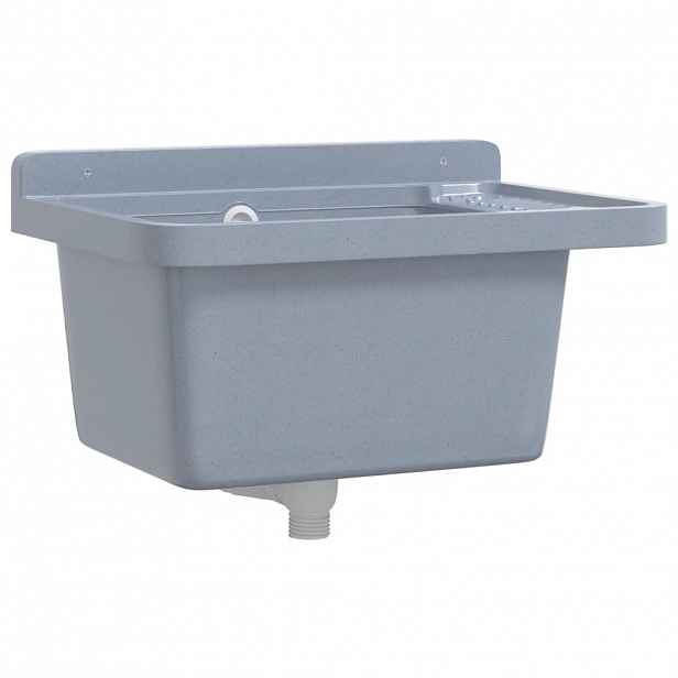 vidaXL Umyvadlo pro montáž na stěnu šedé 50 x 35 x 24 cm pryskyřice