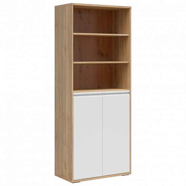 Carryhome SKŘÍŇ NA ŠANONY, bílá, barvy dubu, 80/198/41 cm