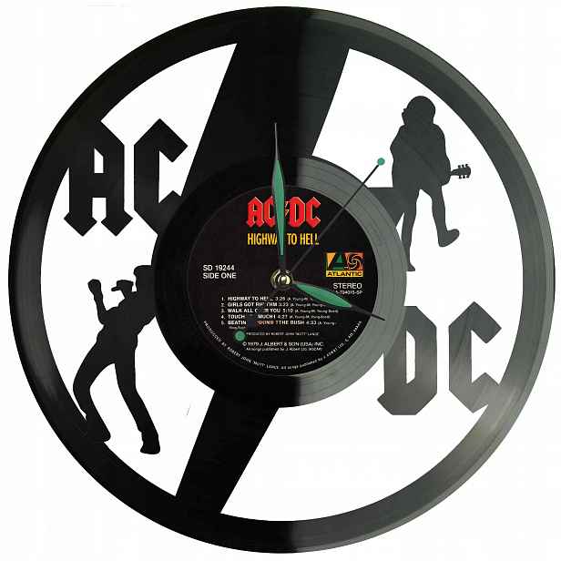 Ac-dc Acdc Ac/dc Vinylová Deska Nástěnné Hodiny Vinylová Deska Dárek