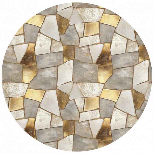OnlyWow KOUPELNOVÁ PŘEDLOŽKA Mozaika - Mramor - Zlato 70x70 cm