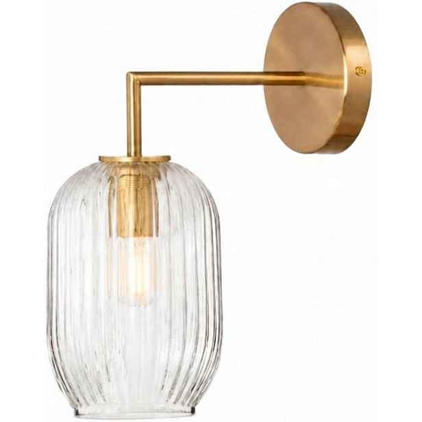 Skleněná nástěnná lampa ryhovaná slim Moderna Lux zlatá clear průhledný