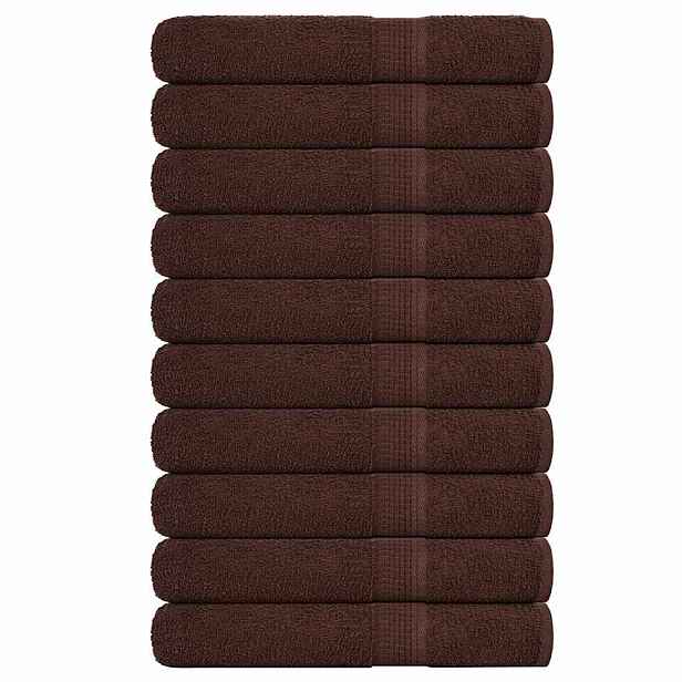 vidaXL Ručníky FROGN 10 ks hnědé 100x200 cm 360 g/m²