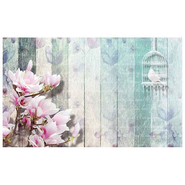 Vliesová fototapeta Magnolie v kleci Růžová na dřevě 368x254 lepidlo