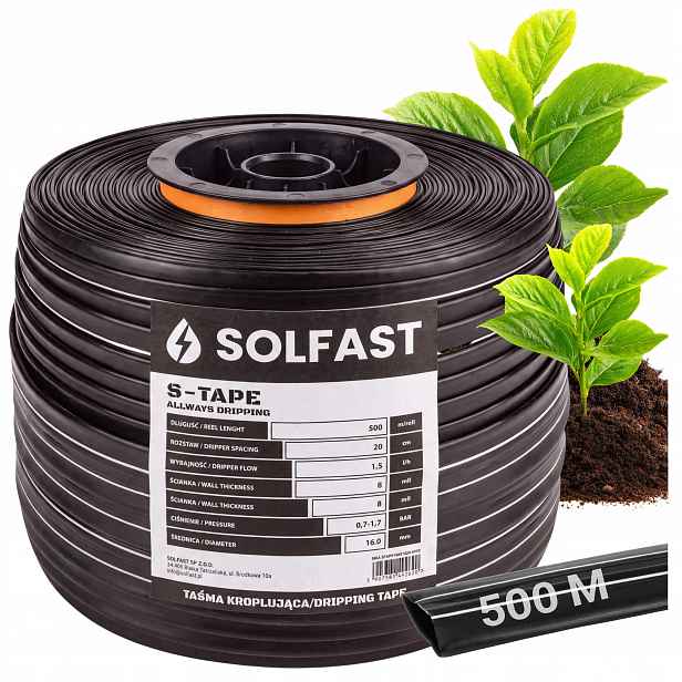 Kapací páska Kapkové zavlažování Hadice Lano 1,5 l/h 20 cm 500 m Solfast