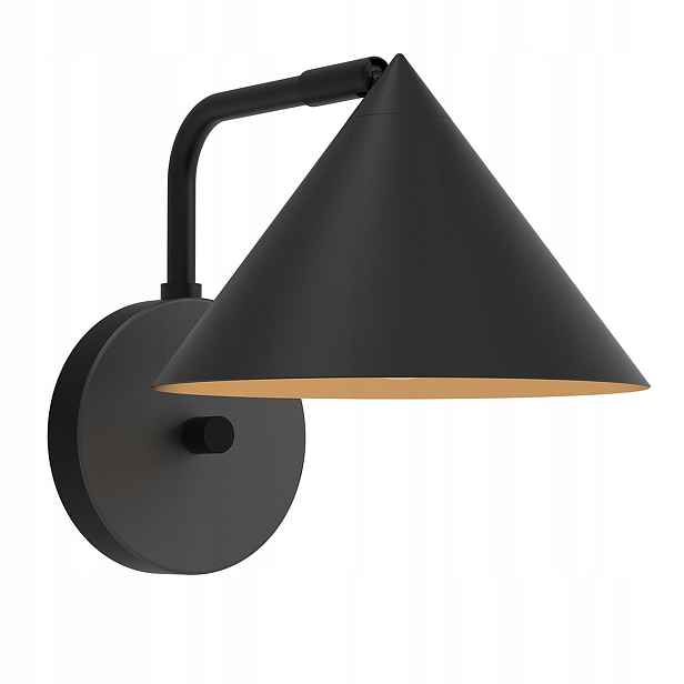Nástěnná lampa loftová černá kónická kovová do ložnice obývacího pokoje Alora Mood