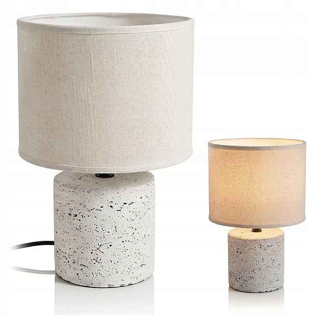 Noční lampa do ložnice 31 cm cementová béžová klasická