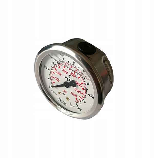 Glycerinový manometr D63 0-1000 bar 1/4" Ag zadní vstup
