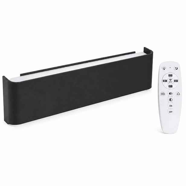 Led Nástěnné Svítidlo 10W 31cm Černá Nástěnná Lampa Dálkový Ovladač Regulace Barvy Cct 2.4 GHz