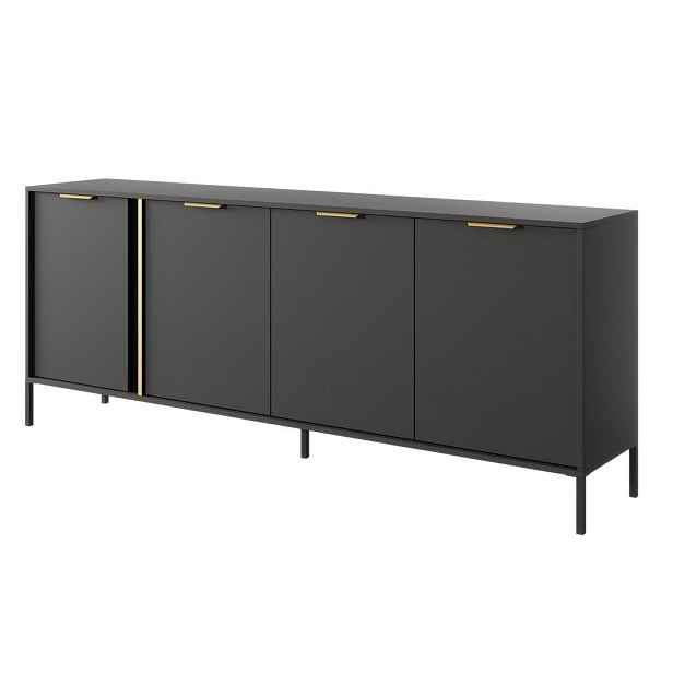 MASSENO KOMODA LORENZO, 203/81/40 cm se 4 dvířky, antracitová