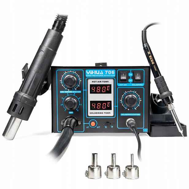 Pájecí stanice 2v1 na hroty 900M-T hot air Yihua 706 700W 480°C