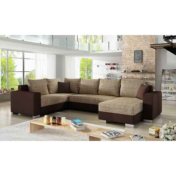 Sedací souprava Marco Provedení: Pravá U, látka: Berlin 03/ Soft 66 dark brown