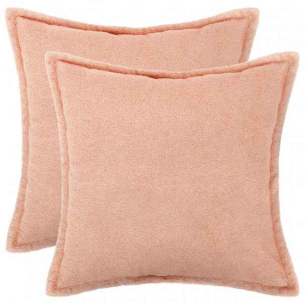 vidaXL Povlak na polštář 2 pcs HOUTEN Růžová 35 x 35 cm Bouclé