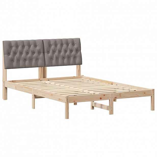 vidaXL Rám postele s čalouněným čelem s čelo Hnědá 150 x 200 cm