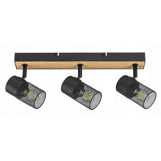 Rabalux Nástěnné svítidlo 3xE14 40W Dub/Černá Metta