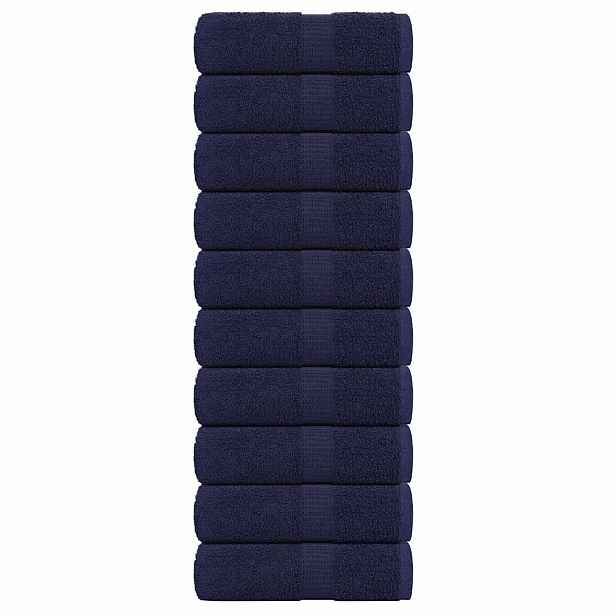vidaXL Ručníky FROGN 10 ks tmavě modré 30x30 cm 360 g/m²