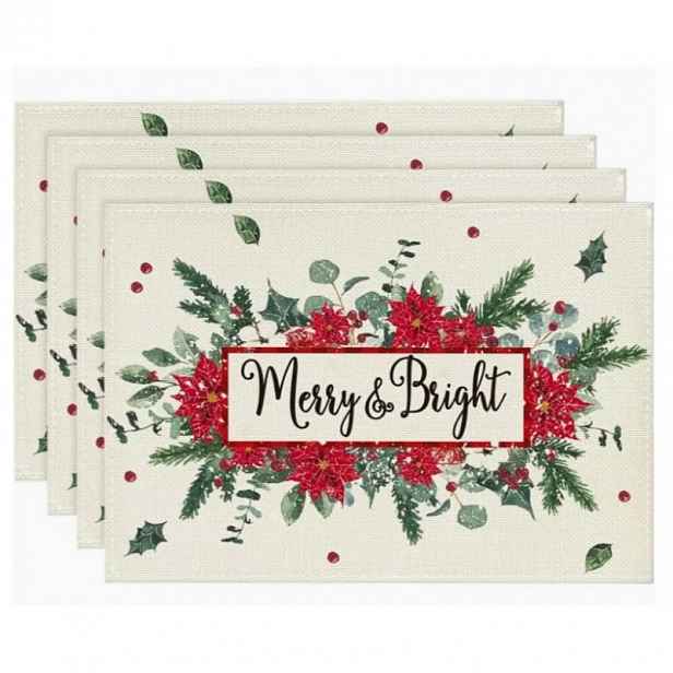 Vánoční podložka na stůl MERRY & BRIGHT 30x45 cm, krémová