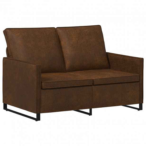 vidaXL Pohovka pro 2 osoby Hnědá 130 x 81 x 82 cm Umělý semiš