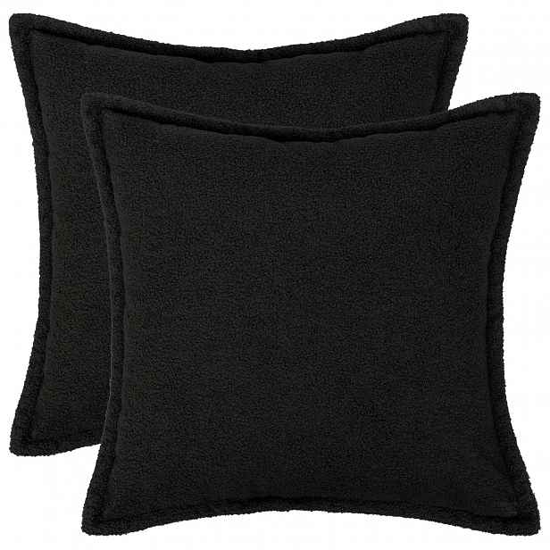 vidaXL Povlak na polštář 2 pcs HOUTEN Černá 35 x 35 cm Bouclé