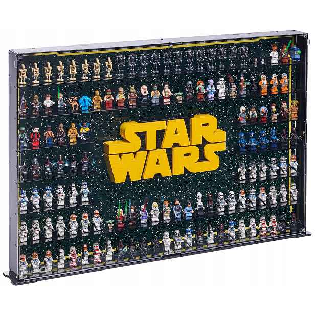 Vitrína Blacked Brick pro Lego 75407 Star Wars Logo & 136 minifigurek