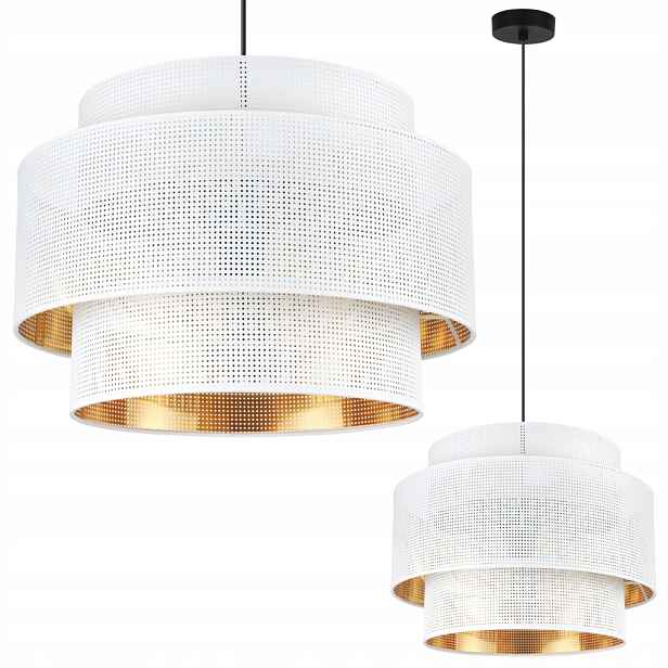 Závěsná Stropní Lampa Lustr S Bílým Stínidlem, Zlatý Střed, Moderní