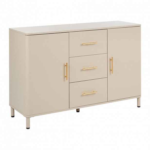 Beliani SIDEBOARD s zásuvkami Kov Béžový Ombura