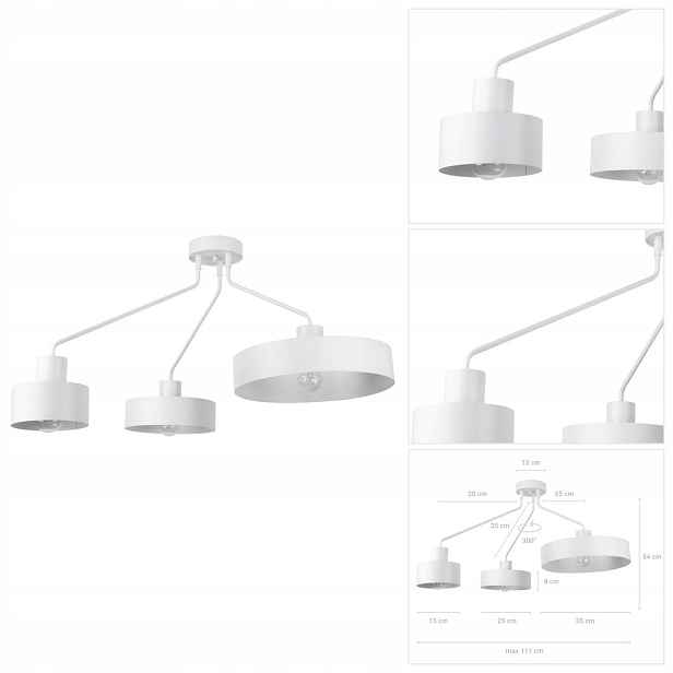 Stropní svítidlo Jumbo 3 bílá, moderní, nad jídelní stůl Sigma Lighting