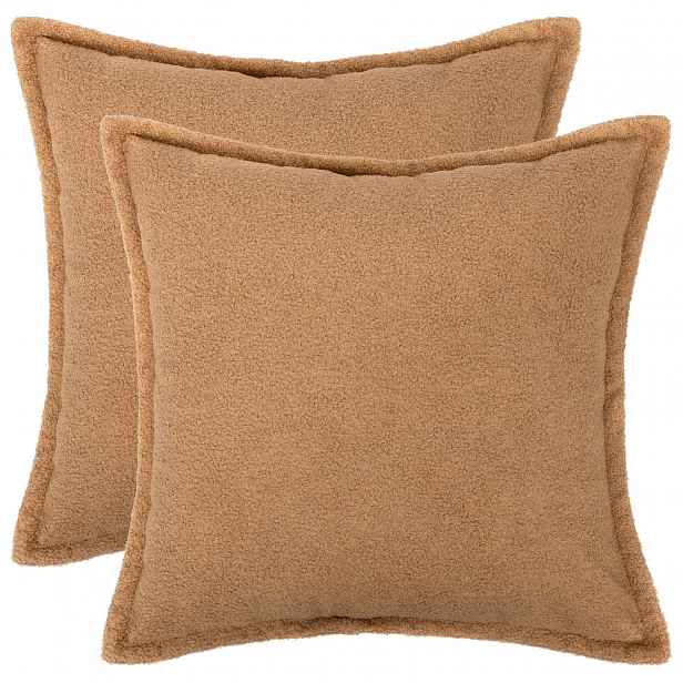 vidaXL Povlak na polštář 2 pcs HOUTEN Béžová 35 x 35 cm Bouclé