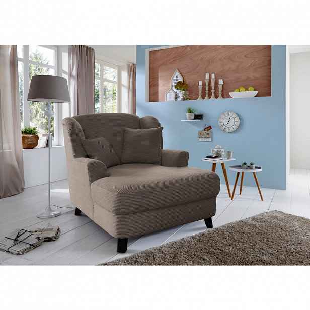 Sit & More XXL KŘESLO, textil, šedohnědá