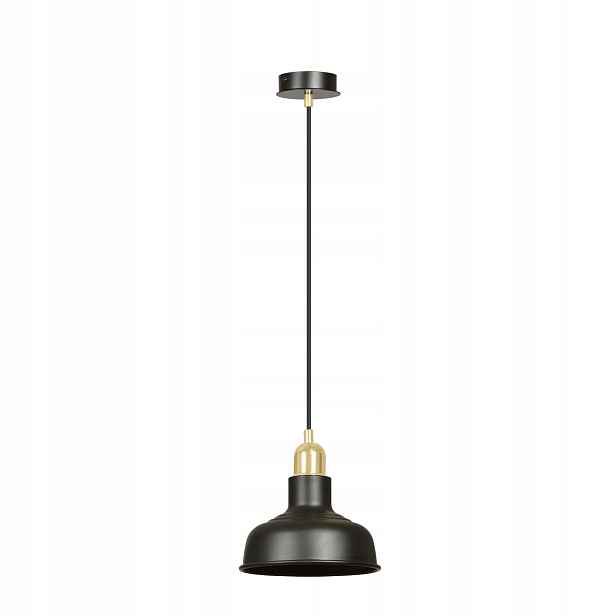 Závěsná lampa Emibig Ibor E27 15W černo-zlatá, regulovatelná, industriální