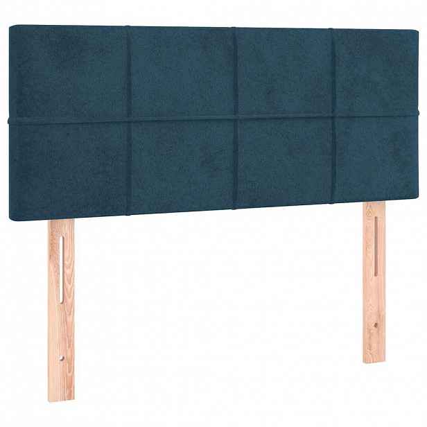 vidaXL Čelo postele tmavě modré 100x5x78/88 cm samet