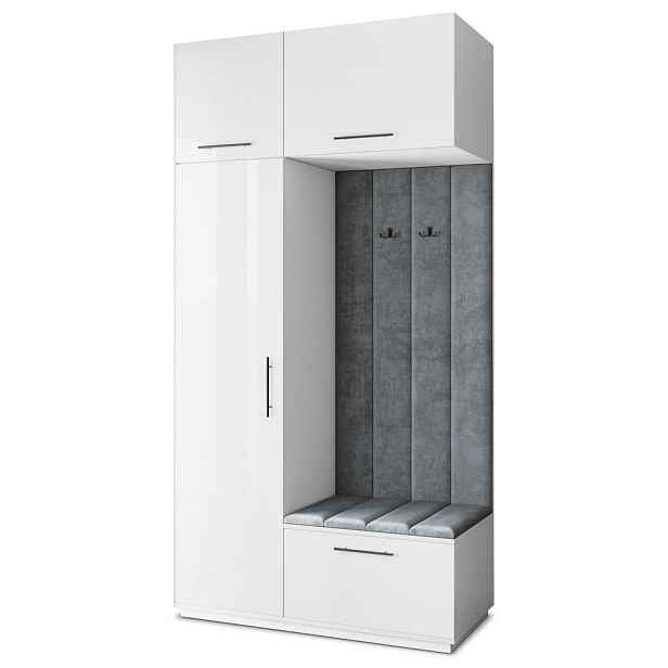 MASSENO MODERNÍ PŘEDSÍŇOVÁ SESTAVA REMA, 120/240/60 cm, bílá