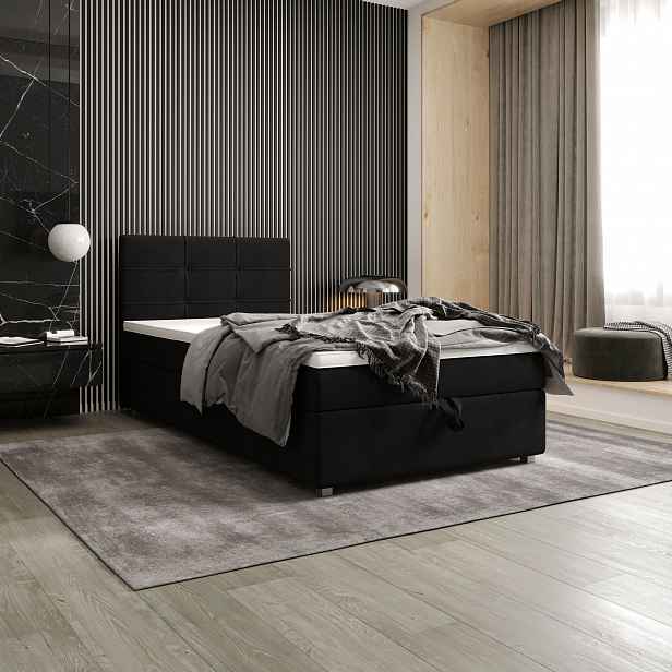 Jednolůžková postel 100x200 STIG 7 s úložným prostorem - černá