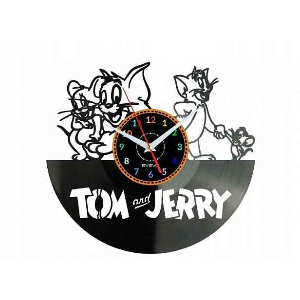Tom And Jerry Dekorativní Nástěnné Hodiny Moderní Vinylová Deska Vinyl Na