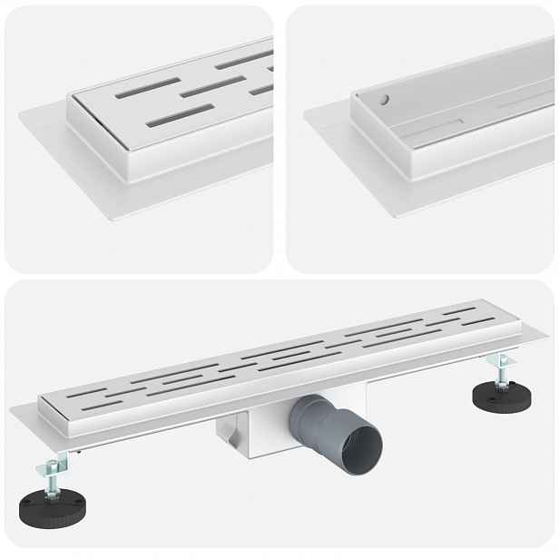 vidaXL Sprchový odtok s designem linie Stříbrná 50 cm