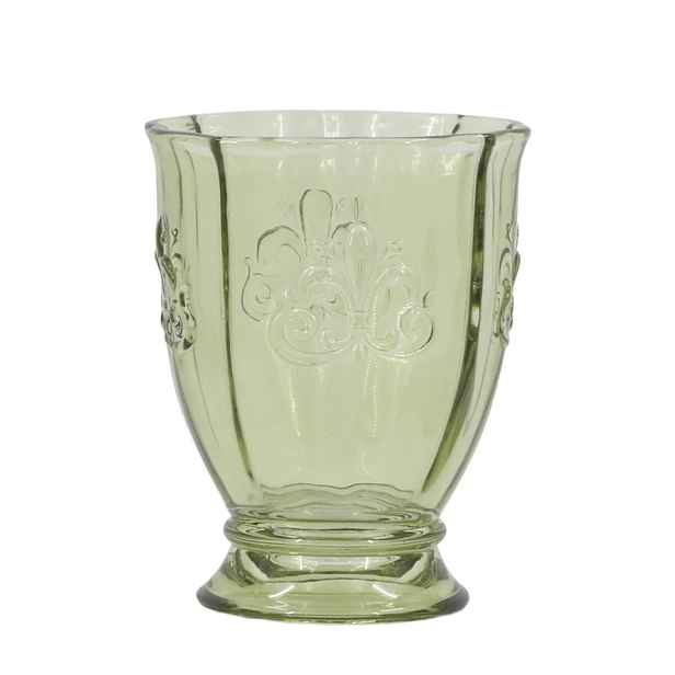 Zelená sklenice Saint-Émilion s dekorem – Ø 8,5*10,5 cm / 250ml Chic Antique