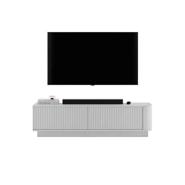 Meble Lindner TV stolek Aurora bílý matný 140 cm s podstavcem