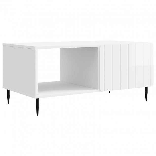 vidaXL Konferenční stolek Bílá s vysokým leskem 90 x 50 x 40 cm