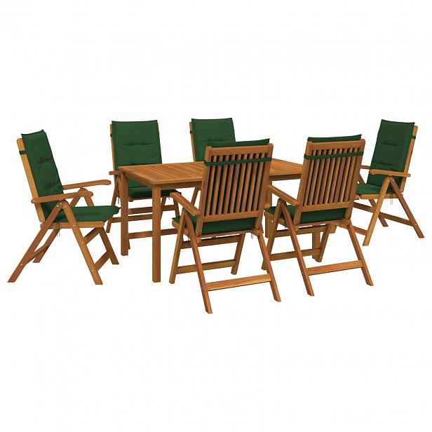 vidaXL 7dílný zahradní jídelní set 6místné Přírodní