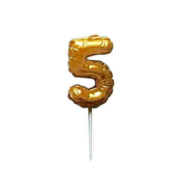 Dortová svíčka číslice "5" TORO zapichovací balónek 6cm