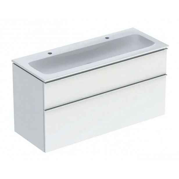 Geberit iCon - Skříňka s dvojumyvadlem, 120x63x48 cm, KeraTect, lesklá bílá 502.334.01.2