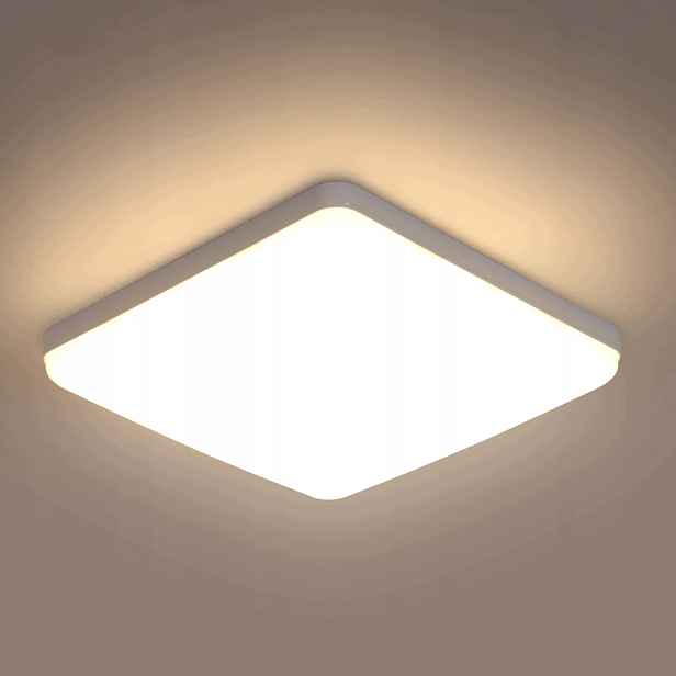 Led stropní svítidlo, přisazený panel, koupelnové světlo, bílé, moderní design, 3000K (teplá bílá), 36W, IP40