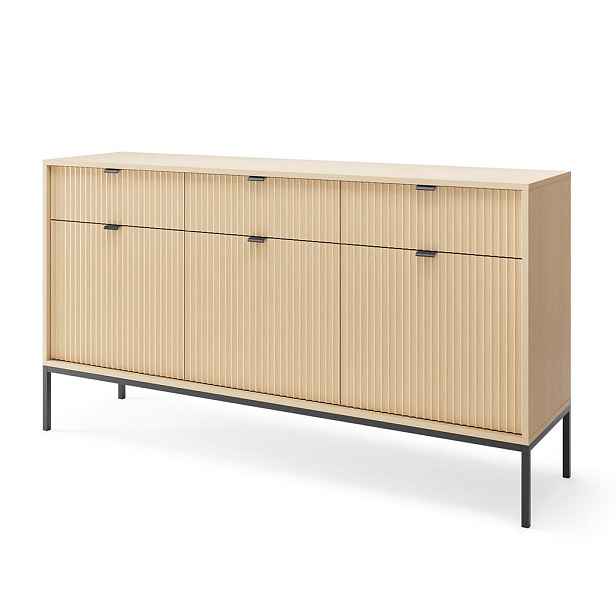 MASSENO KOMODA STELLARE, 154x39x83 cm se 3 zásuvkami a 3 dvířky, dekor dub