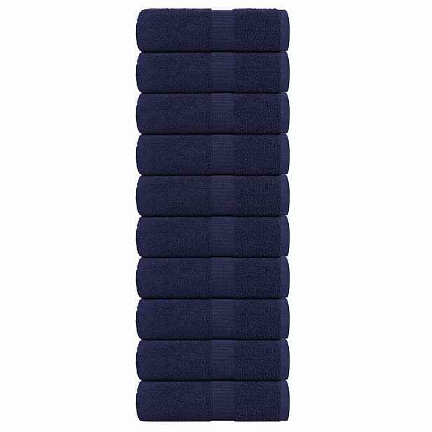 vidaXL Ručníky pro hosty FROGN 10 ks tmavě modré 30x50 cm 360 g/m²
