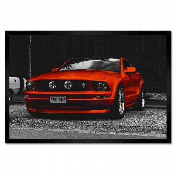 Plakáty v rámu 60x40 Červený Ford Mustang